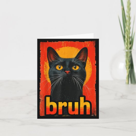 Funny Cat Bruh For Teens Boys Girls Men Women Meme カード (正面)