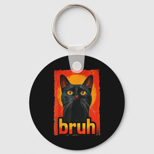 Funny Cat Bruh For Teens Boys Girls Men Women Meme キーホルダー (正面)