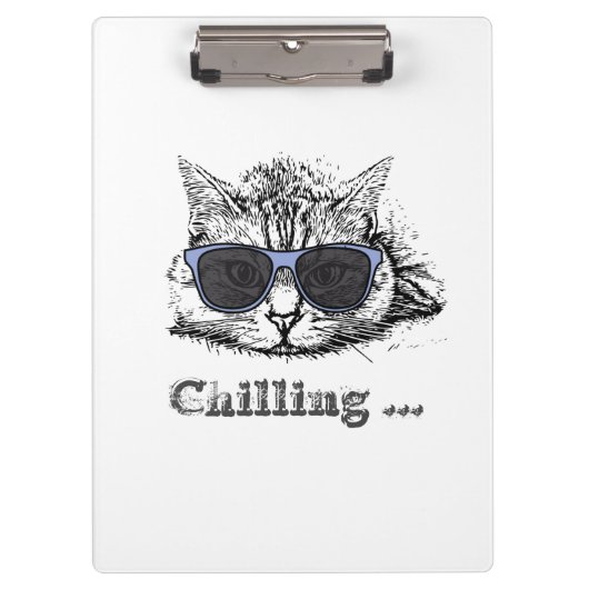 Funny Cat Chilling With Cute Sunglasses           クリップボード (正面)