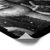 Funny Cat Christmas Bigfoot Alien Santa Snow Selfi ポスター (角)