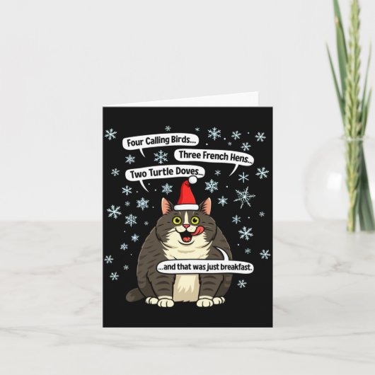 Funny Cat Christmas Carol Meme Merch Santa Hat Kit カード (正面)