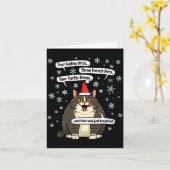 Funny Cat Christmas Carol Meme Merch Santa Hat Kit カード (黄色い花)