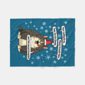 Funny Cat Christmas Carol Meme Merch Santa Hat Kit フリースブランケット (正面(横))