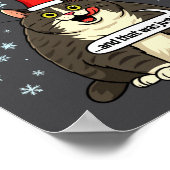 Funny Cat Christmas Carol Meme Merch Santa Hat Kit ポスター (角)