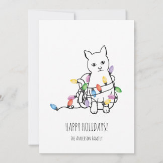 Funny Cat Christmas Holiday Card シーズンカード