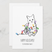 Funny Cat Christmas Holiday Card シーズンカード (正面/裏面)