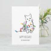 Funny Cat Christmas Holiday Card シーズンカード (スタンド正面)