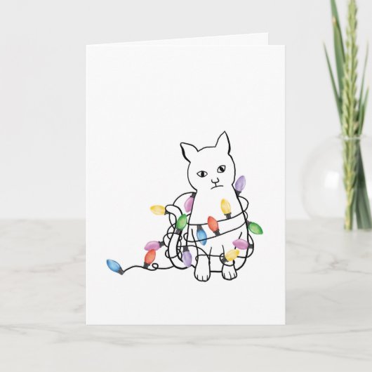 Funny Cat Christmas Holiday Card シーズンカード (正面)