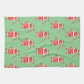 Funny Cat Christmas Holiday Gift キッチンタオル (横)