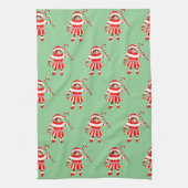 Funny Cat Christmas Holiday Gift キッチンタオル (縦)