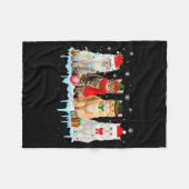 Funny Cat Christmas Lights Reindeer Santa Xmas Kit フリースブランケット (正面(横))