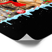 Funny Cat Christmas Lights Reindeer Santa Xmas Kit ポスター (角)