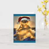 Funny Cat Christmas Meme Shirt Cute Holiday Meme C カード (黄色い花)