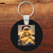 Funny Cat Christmas Meme Shirt Cute Holiday Meme C キーホルダー (正面)