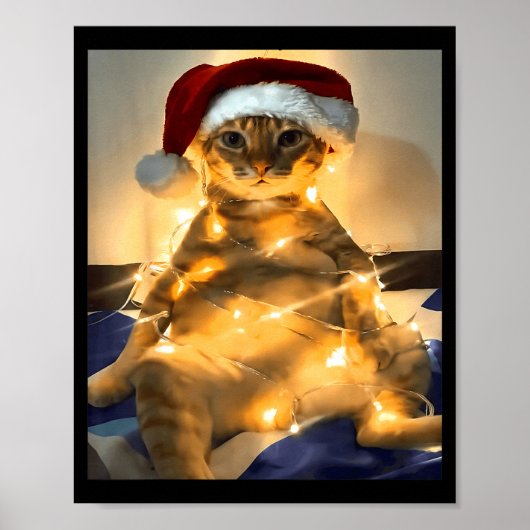 Funny Cat Christmas Meme Shirt Cute Holiday Meme C ポスター (正面)