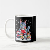 Funny Cat Christmas Shirt Holiday Santa Design コーヒーマグカップ (左)