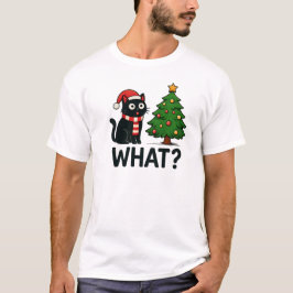 Funny Cat Christmas Shirt - "What Christmas Tree?" Tシャツ