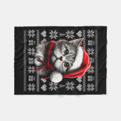 Funny Cat Christmas Shirts Men Women Cats Lover Ug フリースブランケット (正面(横))