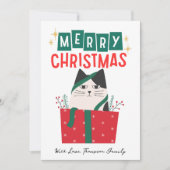 Funny Cat Christmas Tree 2 Photo Meowy Custom  シーズンカード (正面)