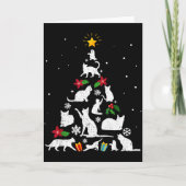 Funny Cat Christmas Tree For Men Women Kids  カード (正面)
