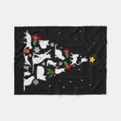 Funny Cat Christmas Tree For Men Women Kids  フリースブランケット (正面(横))