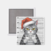Funny Cat Christmas Tree Killer マグネット (正面/裏面)
