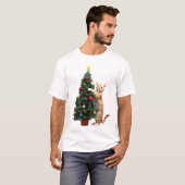 Funny Cat Christmas Tree Xmas Gifts Men Women Kids Tシャツ (正面フル)