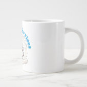 Funny Cat Cleaning with Colorful Feather Brusht ジャンボコーヒーマグカップ (右)