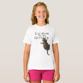 Funny Cat Climbing-Cat Hair Is My Glitter(front) Tシャツ (正面フル)
