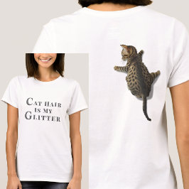Funny Cat Climbing-Cat Hair Is My Glitter Tシャツ