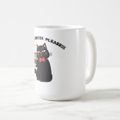 Funny Cat Coffee Design– “More Coffee please”  コーヒーマグカップ (正面右)