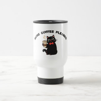Funny Cat Coffee Design– “More Coffee please”  トラベルマグ