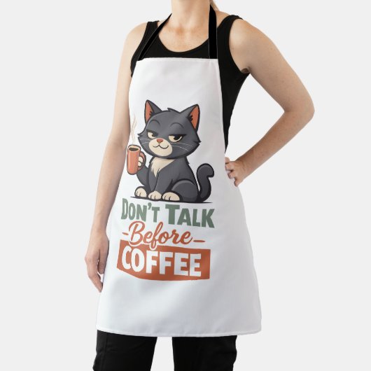 Funny Cat Coffee Lover  エプロン (インサイチュ)
