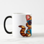 Funny Cat Coffee Mug Design - Cute Cartoon Cat wit モーフィングマグカップ (左)