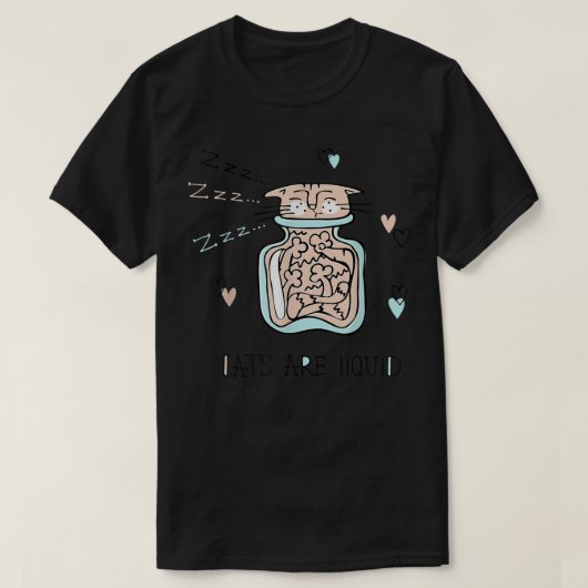 Funny Cat Cute Cat Cats Are Liquid Tシャツ (デザイン正面)