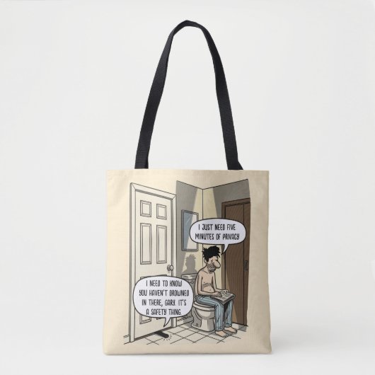 Funny Cat Dad Bathroom Humor Gift トートバッグ (正面)