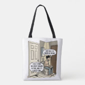 Funny Cat Dad Bathroom Humor Gift トートバッグ (裏面)