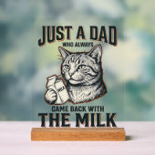 Funny Cat Dad Came Back With The Milk Vintage Shir アクリルサイン (ニュートラル)