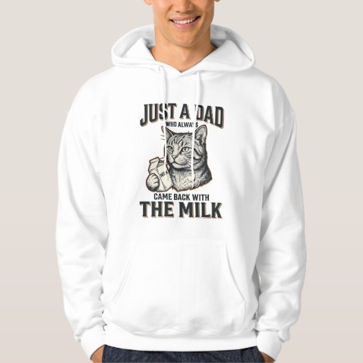 Funny Cat Dad Came Back With The Milk Vintage Shir パーカ (正面)