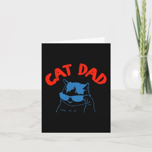 Funny Cat Dad Club 2 Sided Life Is Better With Cat カード (正面)