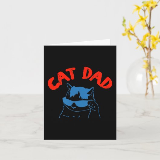 Funny Cat Dad Club 2 Sided Life Is Better With Cat カード (黄色い花)