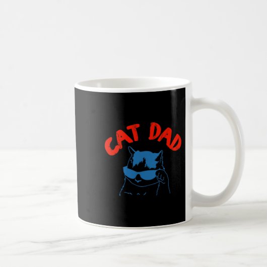 Funny Cat Dad Club 2 Sided Life Is Better With Cat コーヒーマグカップ (右)