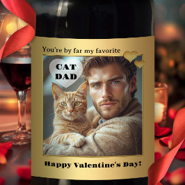 Funny Cat Dad Photo Wine Label ワインラベル