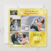 Funny Cat Dog 4 Photos Collage Cute Elegant Golden シーズンカード (正面)