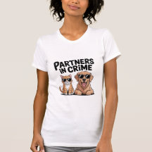 Funny Cat & Dog T-Shirt – “Partners in Crime”
