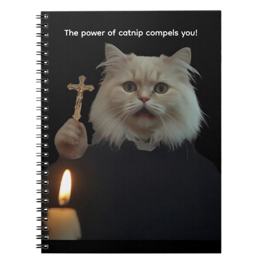 Funny Cat Exorcist Notebook - Catnip Compels You ノートブック (正面)