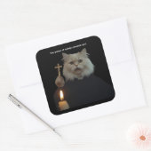 Funny Cat Exorcist Sticker - Catnip Compels You スクエアシール (封筒)