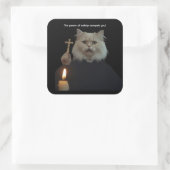 Funny Cat Exorcist Sticker - Catnip Compels You スクエアシール (バッグ)