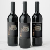 Funny Cat Exorcist Wine Label - Catnip Compels You ワインラベル (ボトル)