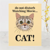 Funny Cat Face  カード (黄色い花)